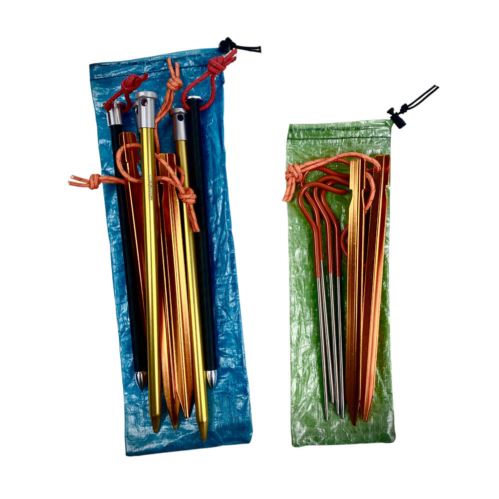 MLD DCF Cinch Stake Sacks showing what they can hold in stakes