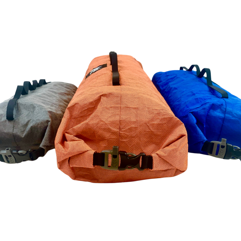 The whistle buckle closure on a double ended dry bag.