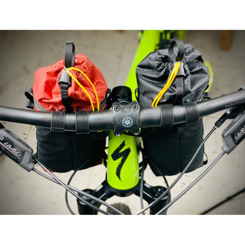 Stem Brulee Bags on the stem of a bike