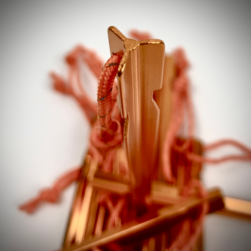 A pile of stakes with one sticking upright