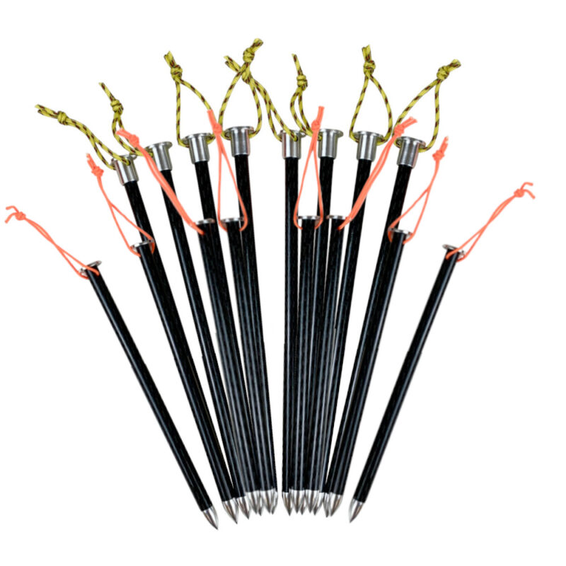 Eight 8.5" stakes and eight 6.5" stakes