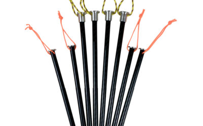 Four 8.5" stakes and four 6.5" stakes