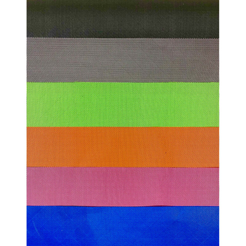 Large Swatch of Ultra X Colors from top to bottom: Black, Gray, Lime, Mandarin, Fuchsia Raspberry, and Blue