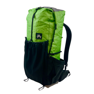 The front view of a Custom ULTRA X Pack in Lime and Gray Ultra with Black UltraStretch Mesh Pockets
